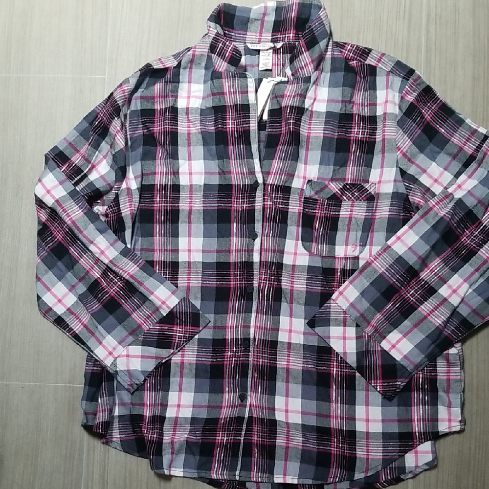 Victoria's Secret Black and Pink Pajama
